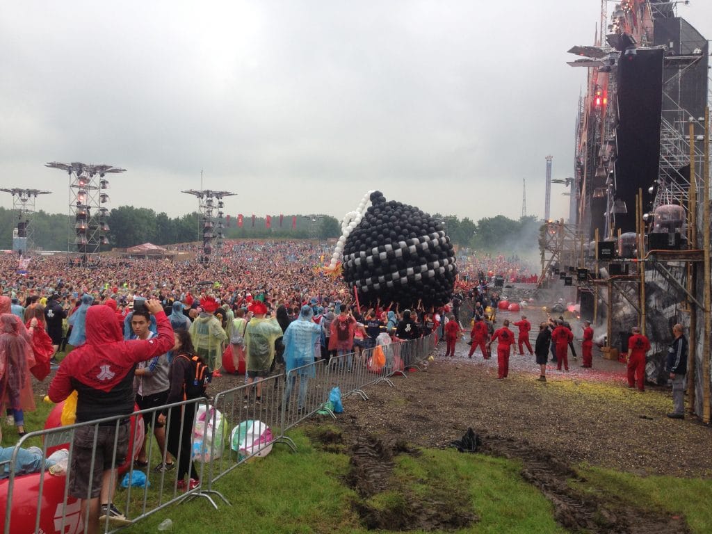 Crowd surfing balloon art at DEFQON festival — Crowd Surfer